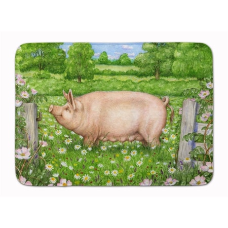 Jensendistributionservices Pig In Dasies by Debbie Cook Machine Washable Memory Foam Mat MI2550616